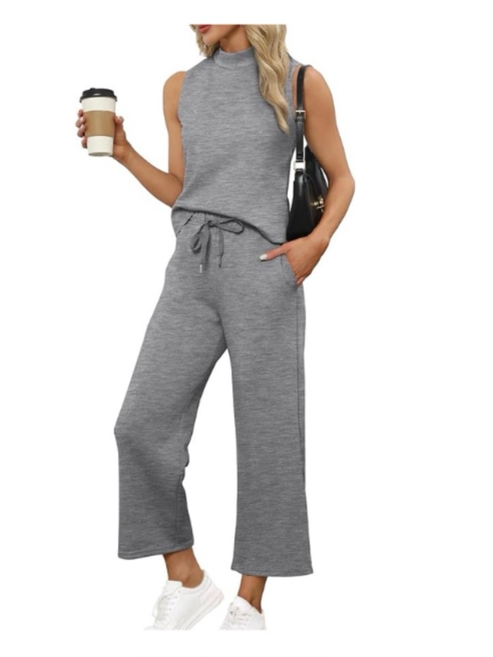 Sleeveless Knit Wide-Leg lounge set